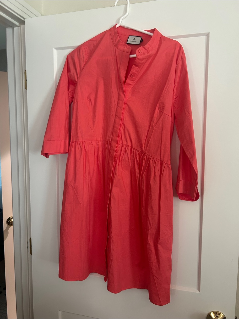 Tuckernuck Coral Button-Front Midi Dress